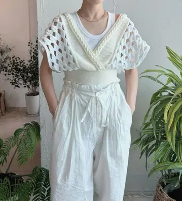 Leinwand Braid Knitted top 라인반도