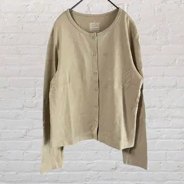 9523 무인양품 면 100% 긴팔 가디건 겉옷 베이지 S 작은 사이즈