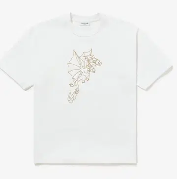 사이즈 4 고질라 라코스테 킹 기드라 T셔츠 LACOSTE 화이트