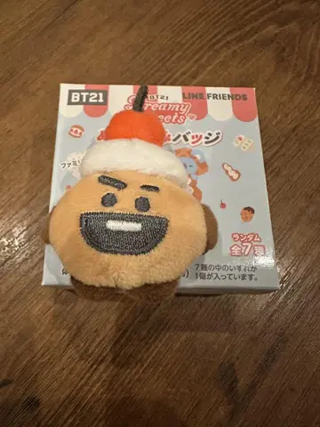 BT21 훼미리마트 한정판 인형 배지 SHOOKY