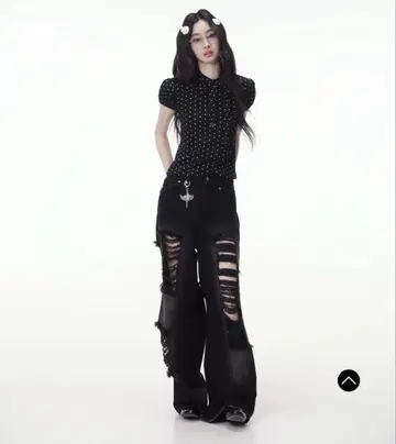 SILENT AND 데미지 하트 키 데님 andwang