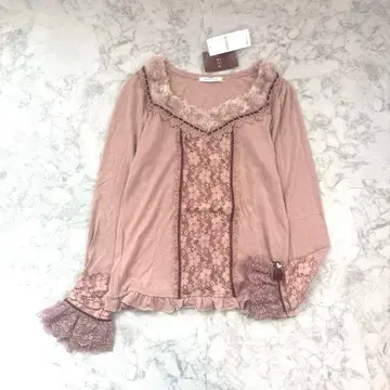 [ 미사용 ] axes femme 소매 레이시 PO 핑크 히메카지