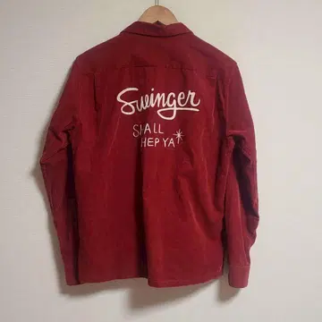 라디얼 Radiall 오픈 카라 셔츠 긴팔 코듀로이 로고 자수 M 면