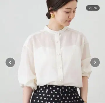 IENA 스판 보일 펄 버튼 셔츠