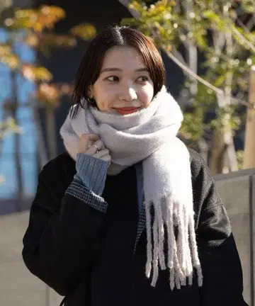 라이트 그레이 프린지 스톨