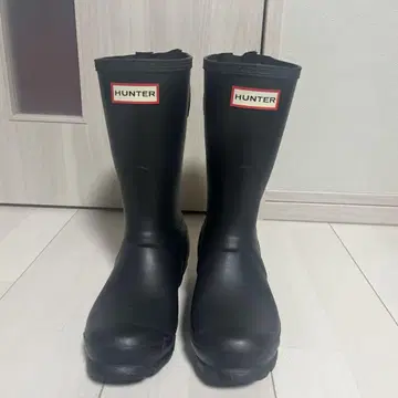 HUNTER 레인부츠 숏 블랙