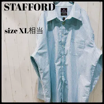 STAFFORD 스트라이프 셔츠 빅 사이즈 블루 남성용 빅 사이즈