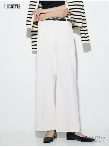 PLST 2025ss 와이드 팬츠 린넨 블렌드 화이트 S