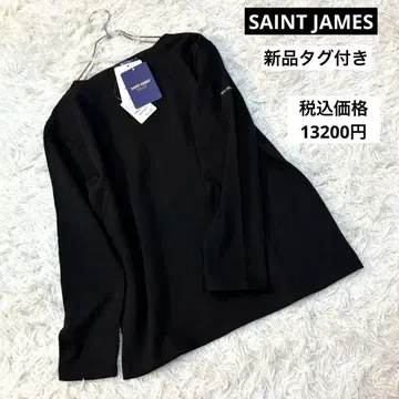 택 포함 새상품 SAINT JAMES 프랑스제 로고 상의 누아르 T3