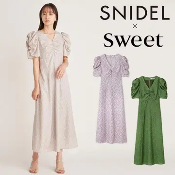 SNIDEL x Sweet 그린 플라워 원피스