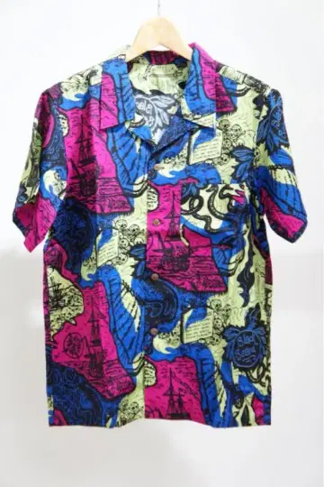 THREE FACE TEACH HAWAIIAN SHIRT M