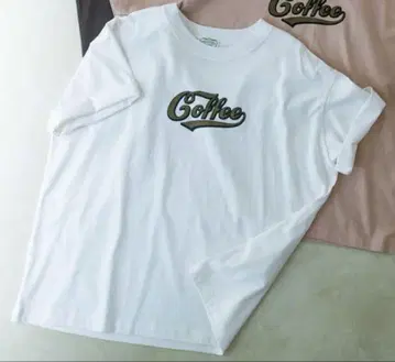 크로스앤크로스 망상 카페 coffee 화이트 T셔츠