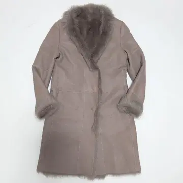 BEIGE, 베이지 온워드 카시야마 양가죽 무스탕 코트 사이즈 4 그레이