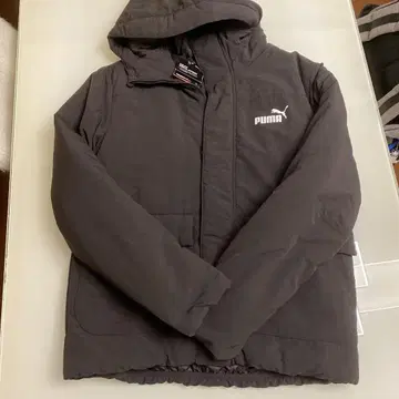 PUMA 블랙 다운 자켓 후드 부착