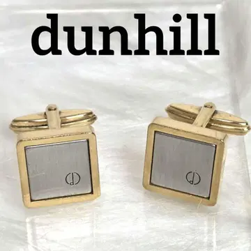 dunhill 던힐 실버 골드 모티브 커프스 버튼 로고