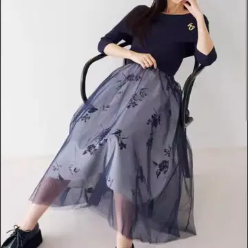 스나이델 도킹 니트 원피스 다크 네이비 사이즈 0 토끼 온라인