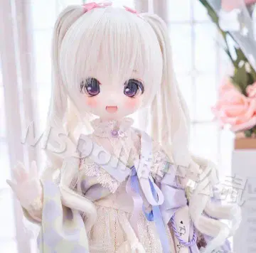 딜러제 1/3 사이즈 가발 인형용 화이트 트윈 테일