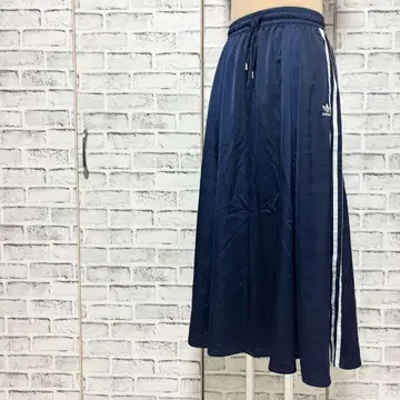 adidas 아디다스 새틴 플레어 스커트 롱 기장 네이비