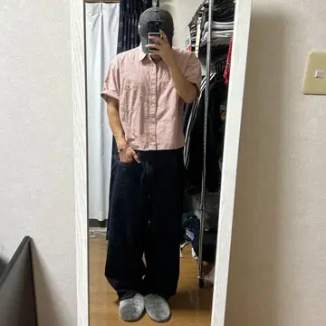 gap 배기 팬츠 & 크롭 기장 리메이크 셔츠 y2k 스트릿
