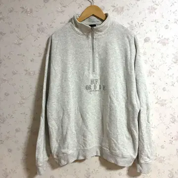 HUF 하프 지퍼 맨투맨 속기모 그레이