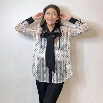 COITE 도트 블라우스 리본 IZA