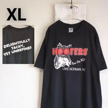 구제 의류 후터스 HOOTERS 양면 프린트 T셔츠 블랙 XL
