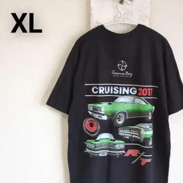 구제 의류 미국차 구형차 T셔츠 블랙 XL 빅 프린트