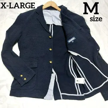 X-LARGE 테일러드 자켓 시어서커 코튼 3B 골드 버튼 M