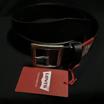 새상품 미사용 LEVI'S 스퀘어 버클 40mm 가죽 벨트 블랙 컬러