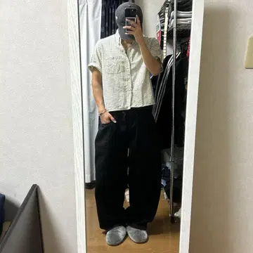 gap 배기 팬츠 & 크롭 기장 리메이크 셔츠 y2k 스트릿