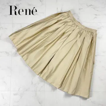 Rene 르네 플레어 스커트 무릎 기장 베이지 사이즈 36*PC995