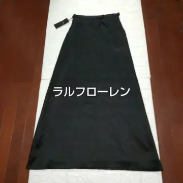 랄프 로렌 롱 스커트 실크 블랙 택 포함 미사용 새상품