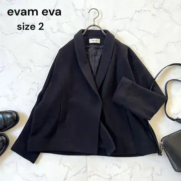 evam eva 울 숏코트 [ L ] 오버 사이즈 블랙