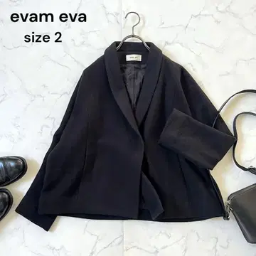 evam eva 울 숏코트 [ L ] 오버 사이즈 블랙