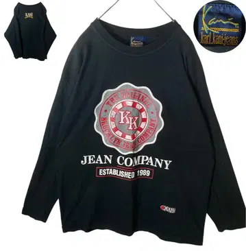 KARL KANI 칼카니 빅 로고 블랙 롱 T 루즈한 사이즈