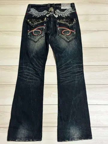 레드페퍼 스컬 자수 다크 블루 데님 30