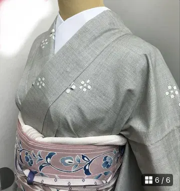 본고 오시마 명주 화이트 오시마 명주 단의 재단 기모노 미사용