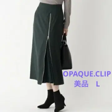 [ 새상품급 ] OPAQUE.CLIP 2way 집업 플리츠 스커트 L