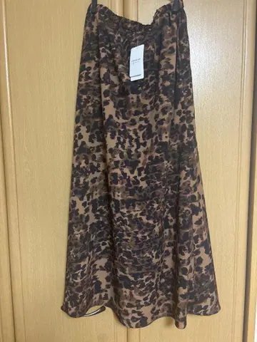레오파드 플레어 스커트