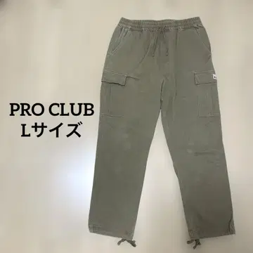 L 사이즈 PRO CLUB 롱팬츠 카고 팬츠 스트레치 브라운