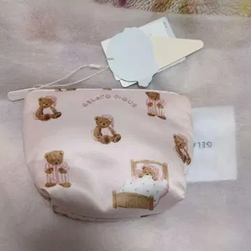 GELATO PIQUE 곰 무늬 파우치 핑크