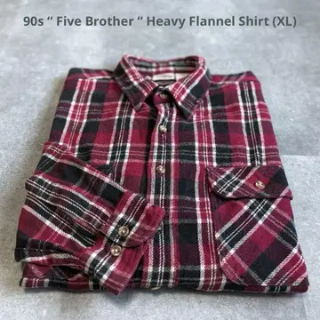 [ 호배색 ] 90s FIVE BROTHER 헤비 플란넬 셔츠 XL