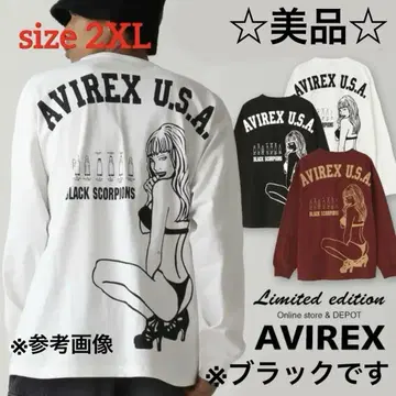 새상품급 [ AVIREX 아비렉스 ] 블랙 스콜피온 롱 T셔츠