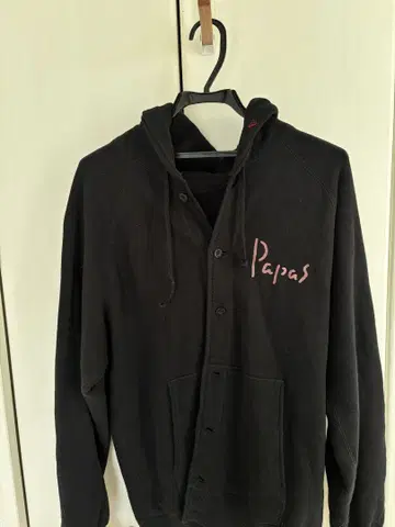 Papas 블랙 후드티 후드 부착