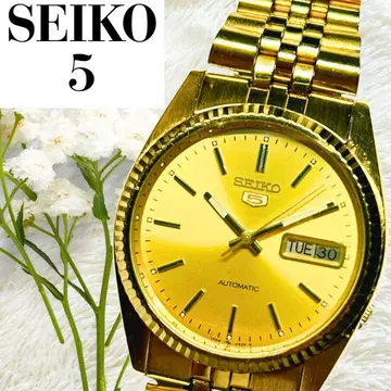 작동 세이코 파이브 SEIKO 5 자동 와인딩 골드 데이트 7009