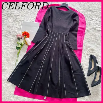 [고품질] CELFORD 롱 원피스 블랙 36 니트 원피스