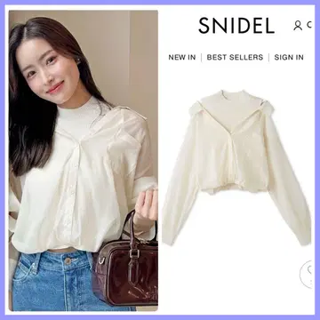 SNIDEL Sustainable 시어 셔츠 도킹 풀오버
