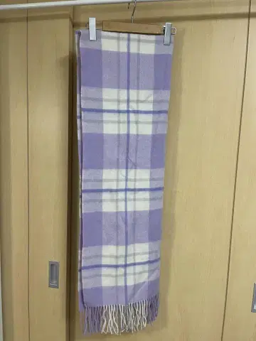로페피크닉 체크 무늬 스톨 머플러 라벤더