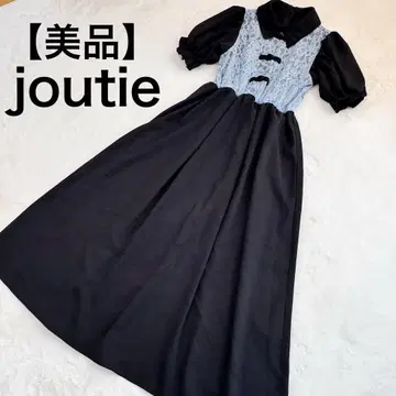 [ 새상품급 ] joutie 쥬에티 레이스 도킹 롱 차이나 원피스 블랙
