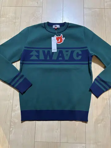 WAAC 로고 그린 컬러 스웨터 미사용 새상품 사이즈 S